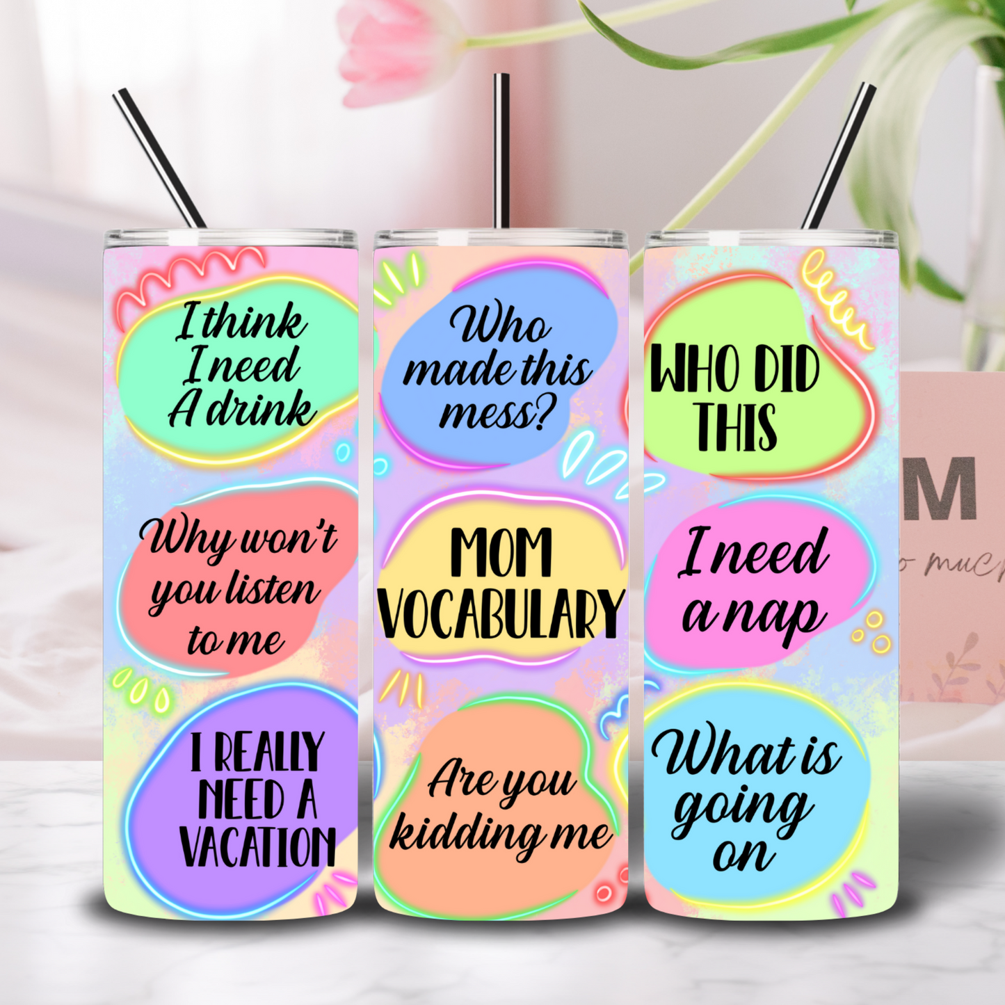 "Mom Vocabulary" Tumbler