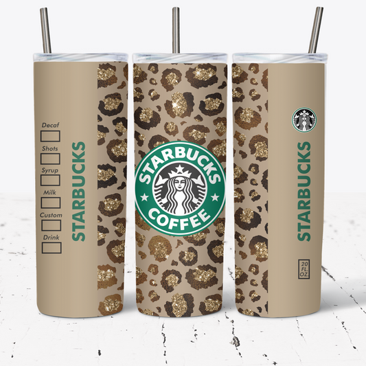 "Leopard Glitz" StarbucXs Tumbler